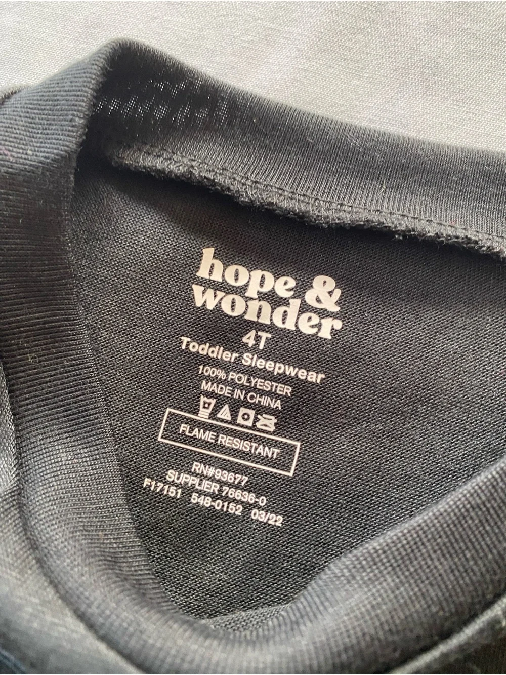 Halloween Hope & Wonder Size 4T Black Sleep-top or T-shirt “Boo Ya!”